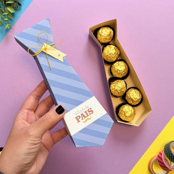 Caixa Porta Doces Formato Gravata - Lembrancinha Dia dos Pais