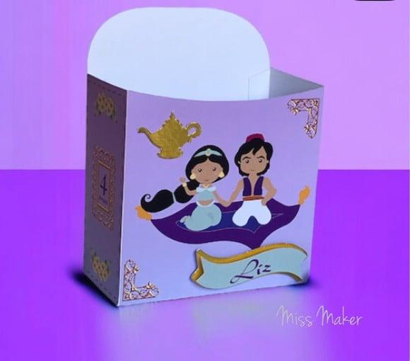 Caixinha Personalizada Aladdin e Jasmine