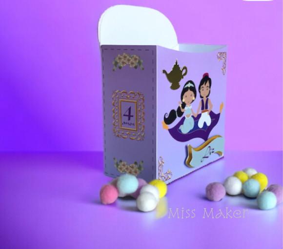 Caixinha Personalizada Aladdin e Jasmine