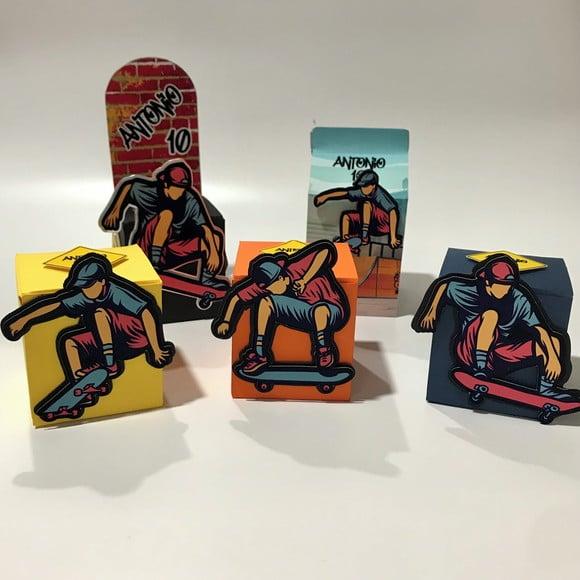 Caixinhas Personalizadas Tema Skate - Decoração Festa Infantil 
