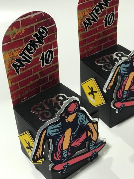 Caixinhas Personalizadas Tema Skate - Decoração Festa Infantil 