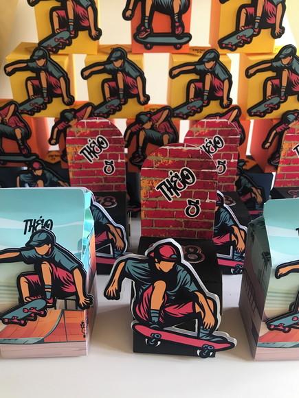 Caixinhas Personalizadas Tema Skate - Decoração Festa Infantil 