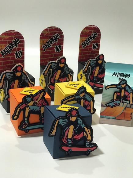 Caixinhas Personalizadas Tema Skate - Decoração Festa Infantil 