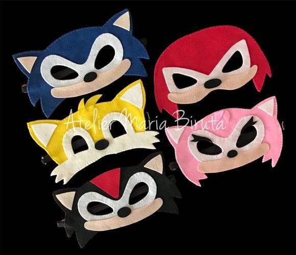 Máscara de feltro Sonic