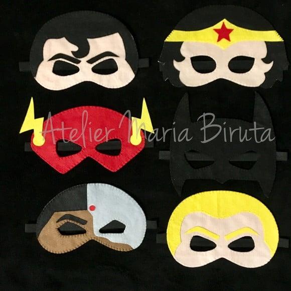 Kit Máscaras de Super-Heróis em Feltro - Lembrancinha de Aniver