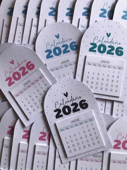 Mini Calendário com Ímã 2026