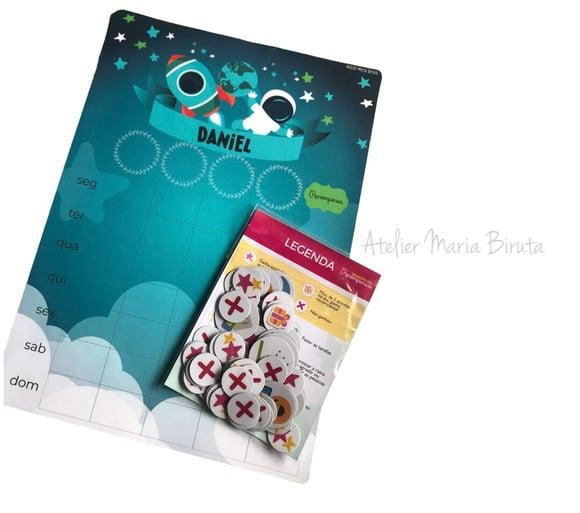 Quadro Magnético de Rotina Infantil Personalizado