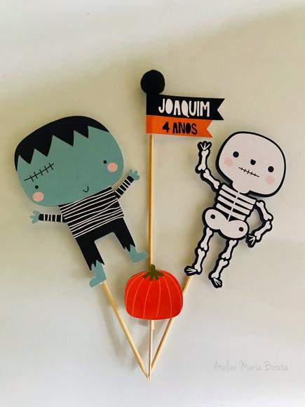 Topo de Bolo Minimalista Halloween