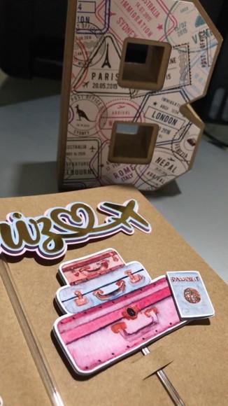 Topo de Bolo Viagem e Letra 3d