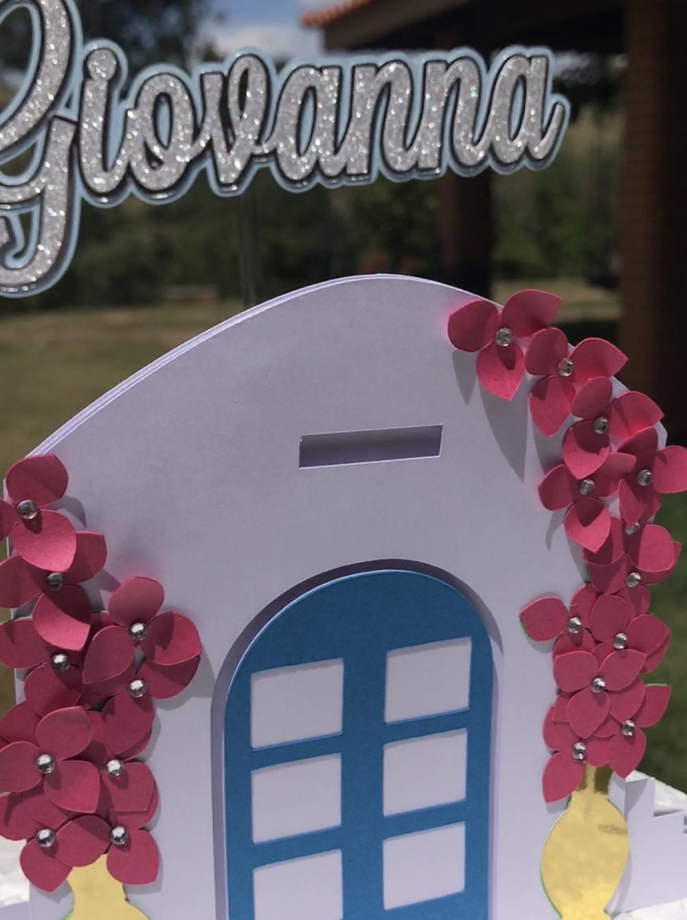 Kit Festa Mamma Mia - Topo de bolo + 10 caixinhas personalizadas