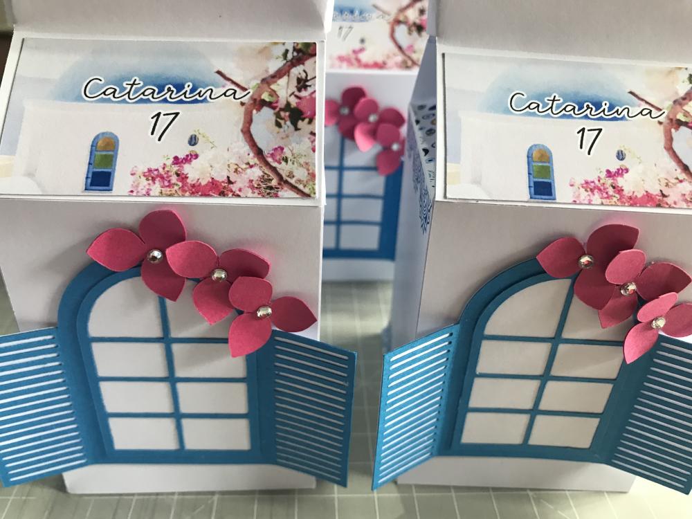 Kit Festa Mamma Mia - Topo de bolo + 10 caixinhas personalizadas