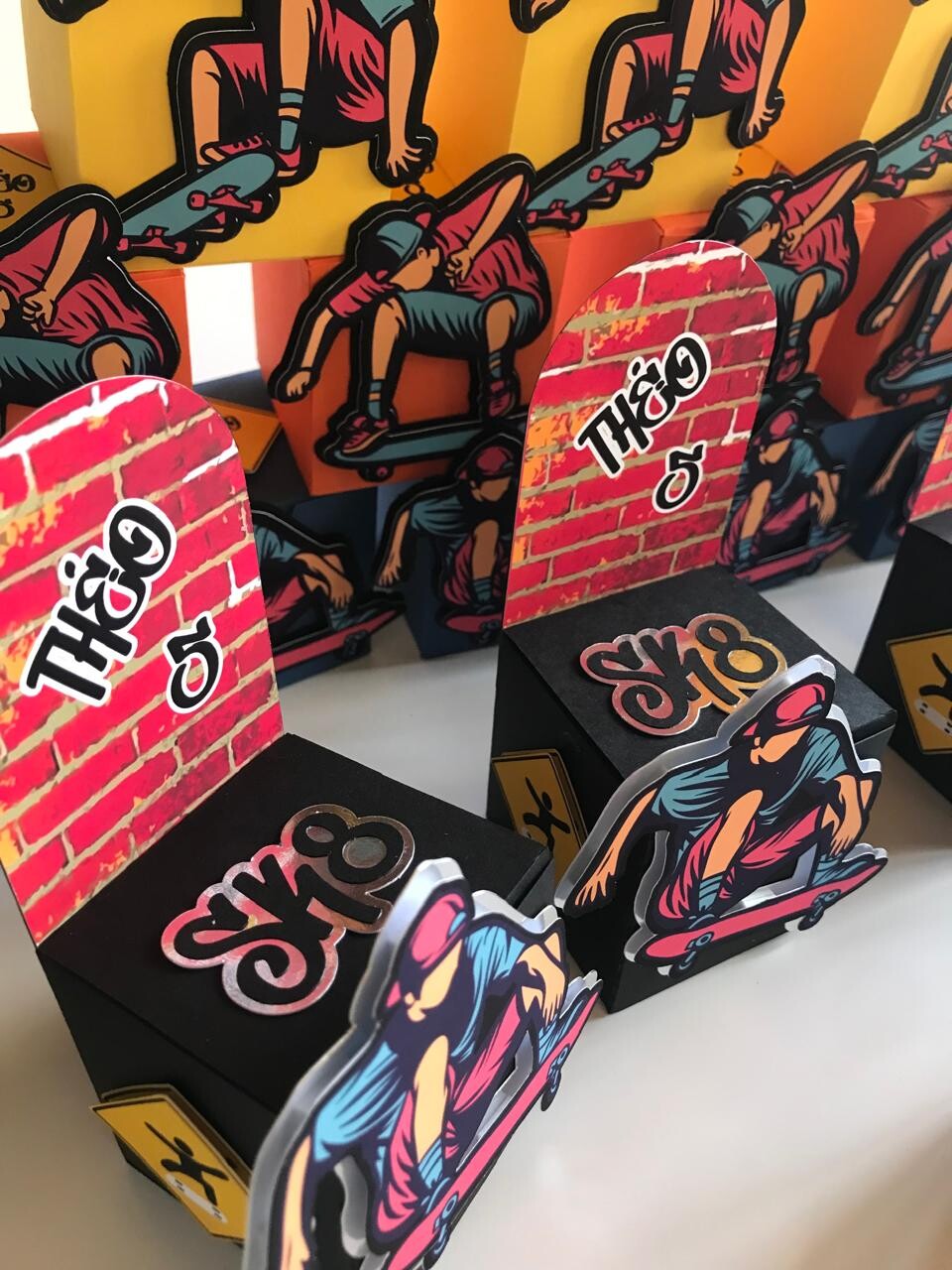 Kit Festa Skate Lembrancinha e topo de bolo personalizado