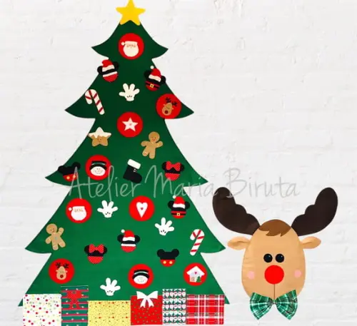 Árvore de Natal em Feltro - Mickey 1,40m + Rena