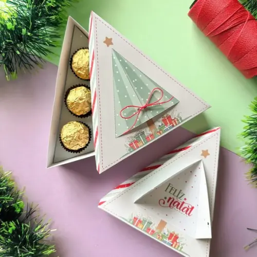 Caixa Árvore de Natal para Bombons