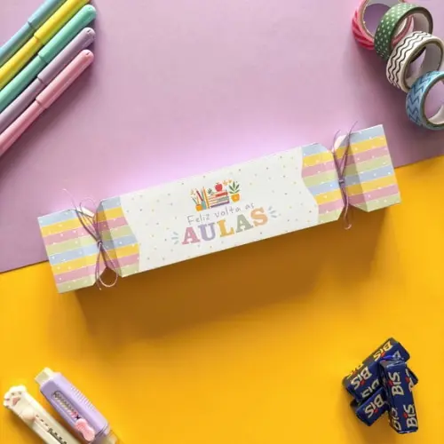 Lembrancinha Volta às Aulas Caixa porta chocolate Bis