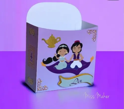 Caixinha Personalizada Aladdin e Jasmine