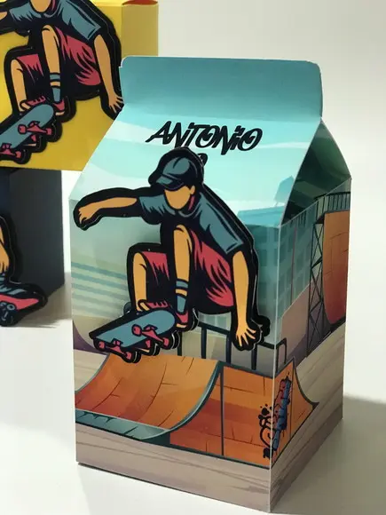 Caixinhas Personalizadas Tema Skate - Decoração Festa Infantil 