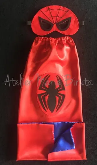 Fantasia Infantil Capa e Máscara Homem Aranha