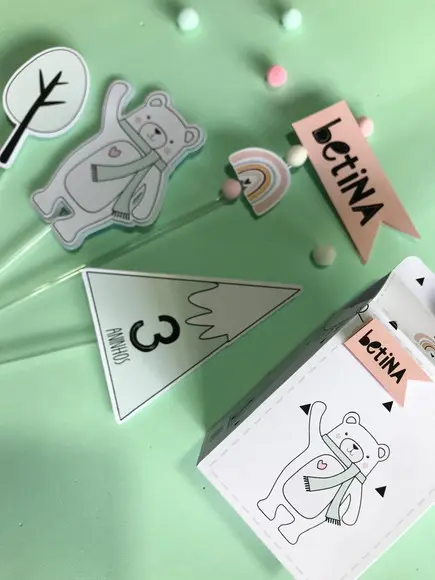 Kit Festa Urso Minimalista