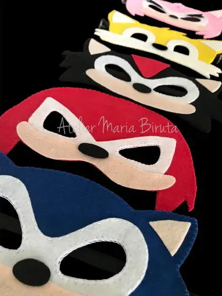 Máscara de feltro Sonic