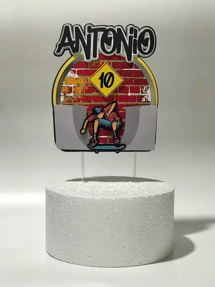 Topo de Bolo Skate