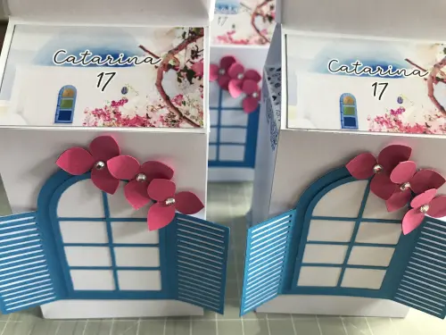 Kit Festa Mamma Mia - Topo de bolo + 10 caixinhas personalizadas