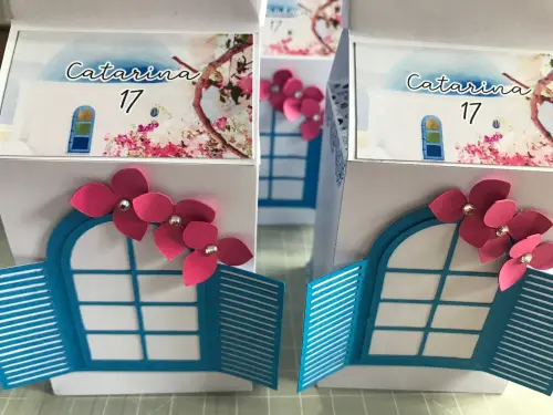 Kit Festa Mamma Mia luxo Topo de bolo + 20 caixinhas personalizad