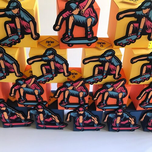 Kit Festa Skate Lembrancinha e topo de bolo personalizado