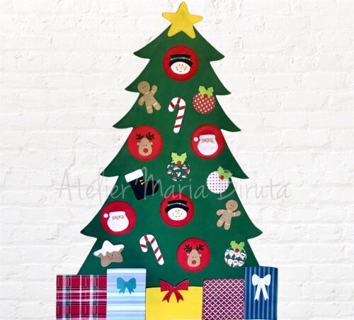 Árvore de Natal de Feltro Infantil para Parede 1 Metro | Árvore