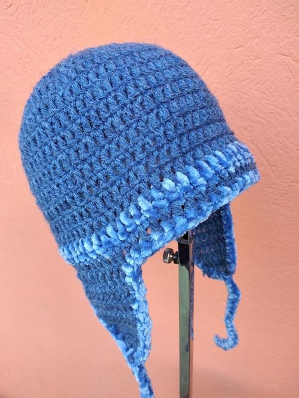 Gorro Infantil de crochê com tapa orelhas