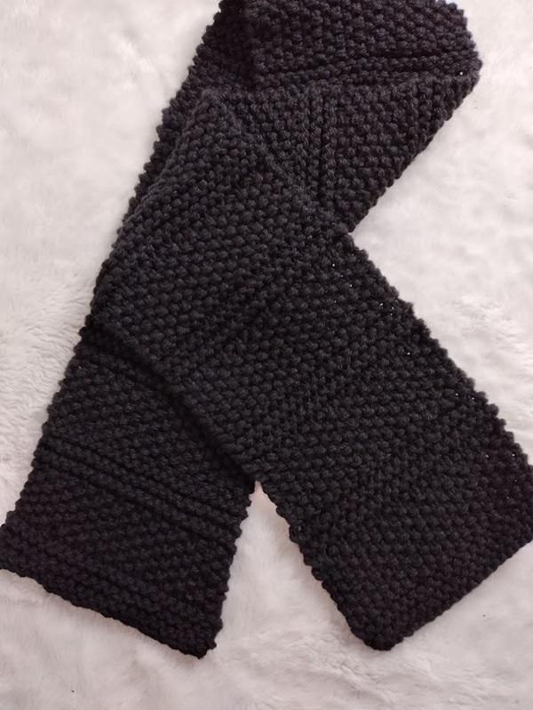 Cachecol  masculino em tricô - preto