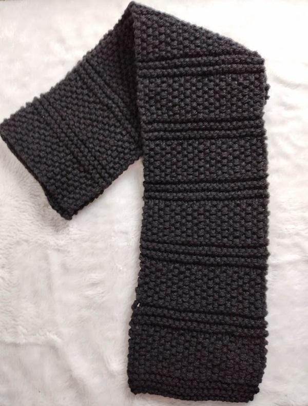 Cachecol  masculino em tricô - preto