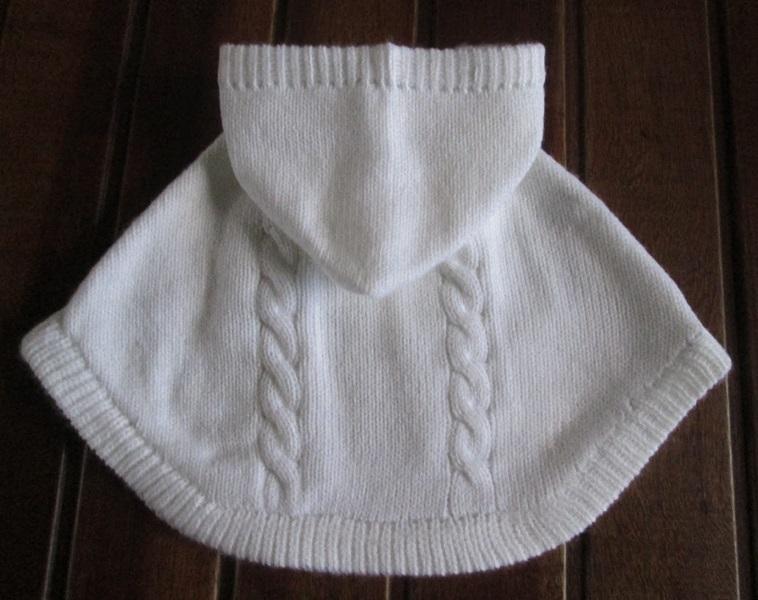 Poncho Capinha Tricô  - branco