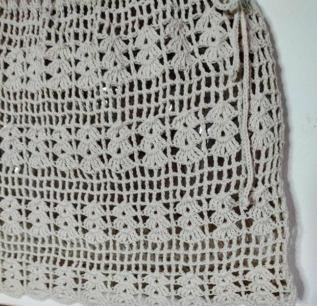 Saia saída de praia em crochê -  natural