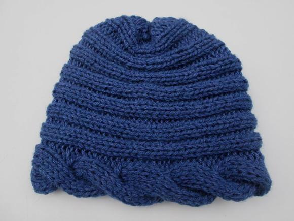 Cachecol e Gorro em Trico - Azul