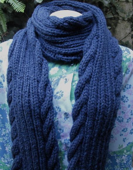 Cachecol e Gorro em Trico - Azul