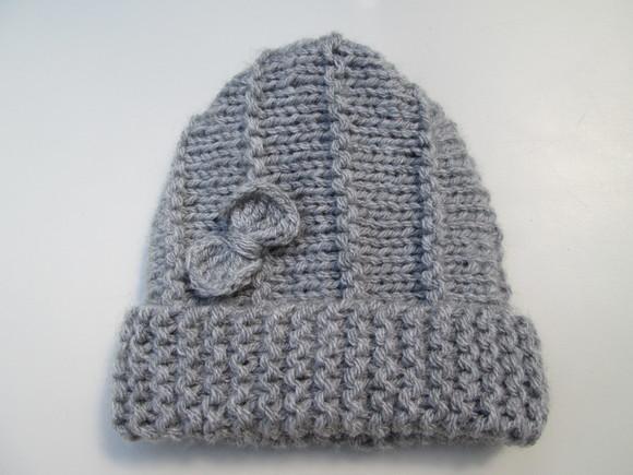 Cachecol e Gorro Infantil em Trico com Laço-  cor Cinza- feito ?