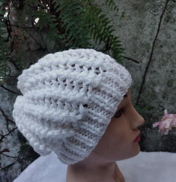 Conjunto Cachecol Maxi Gola e Gorro em Tricô - Branca