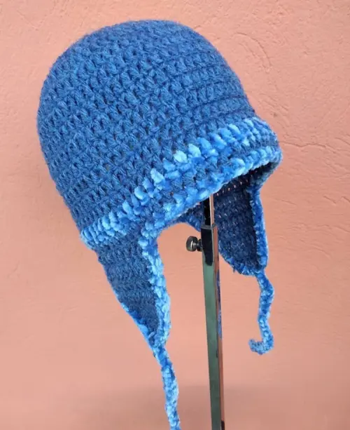 Gorro Infantil de crochê com tapa orelhas