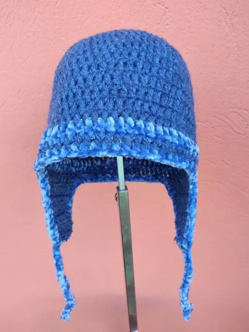 Gorro Infantil de crochê com tapa orelhas