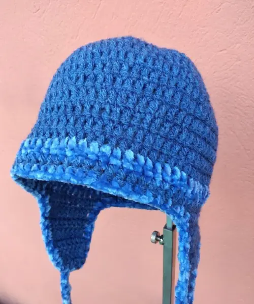 Gorro Infantil de crochê com tapa orelhas