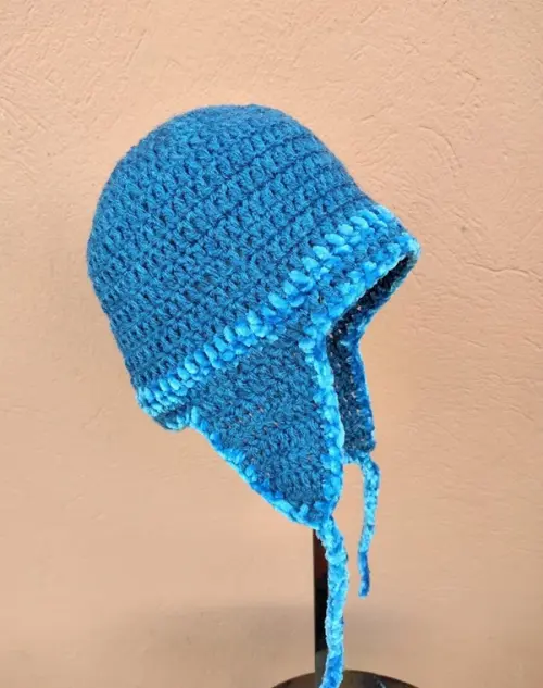 Gorro Infantil de crochê com tapa orelhas