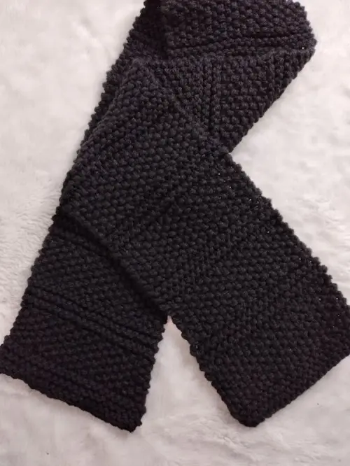 Cachecol e gorro masculino em tricô - preto