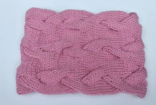 Gorro e gola cachecol Infantil em Tricô Rosa