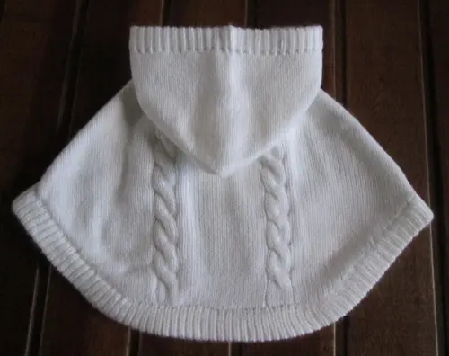 Poncho Capinha Tricô - branco