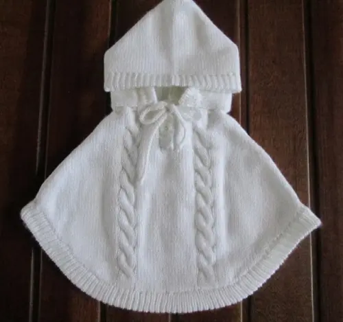 Poncho Capinha Tricô - branco