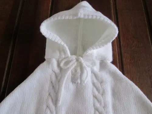 Poncho Capinha Tricô - branco