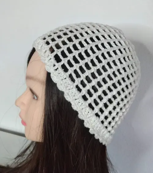 Gorro headpiece em crochê artesanal