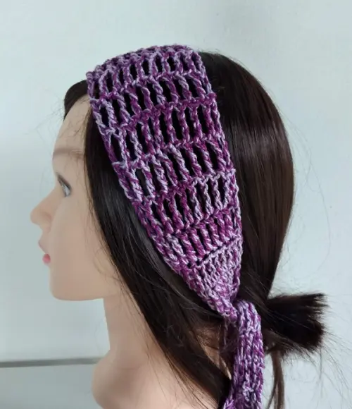 Faixa em crochê  roxo mesclado para cabelo - estilo headband - feita à mão - Cópia