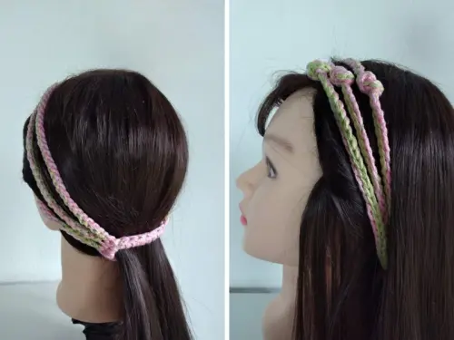 Faixa em crochê  para cabelo em crochê -  cordões